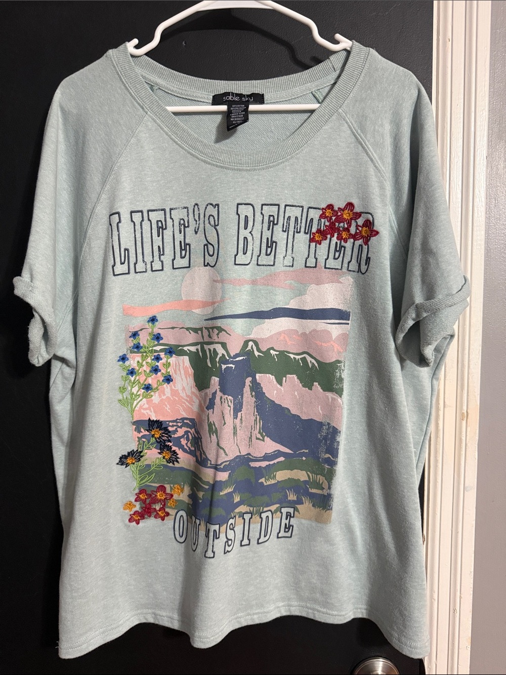 Sable Sky French Terry Short Sleeve Top Size: 2X